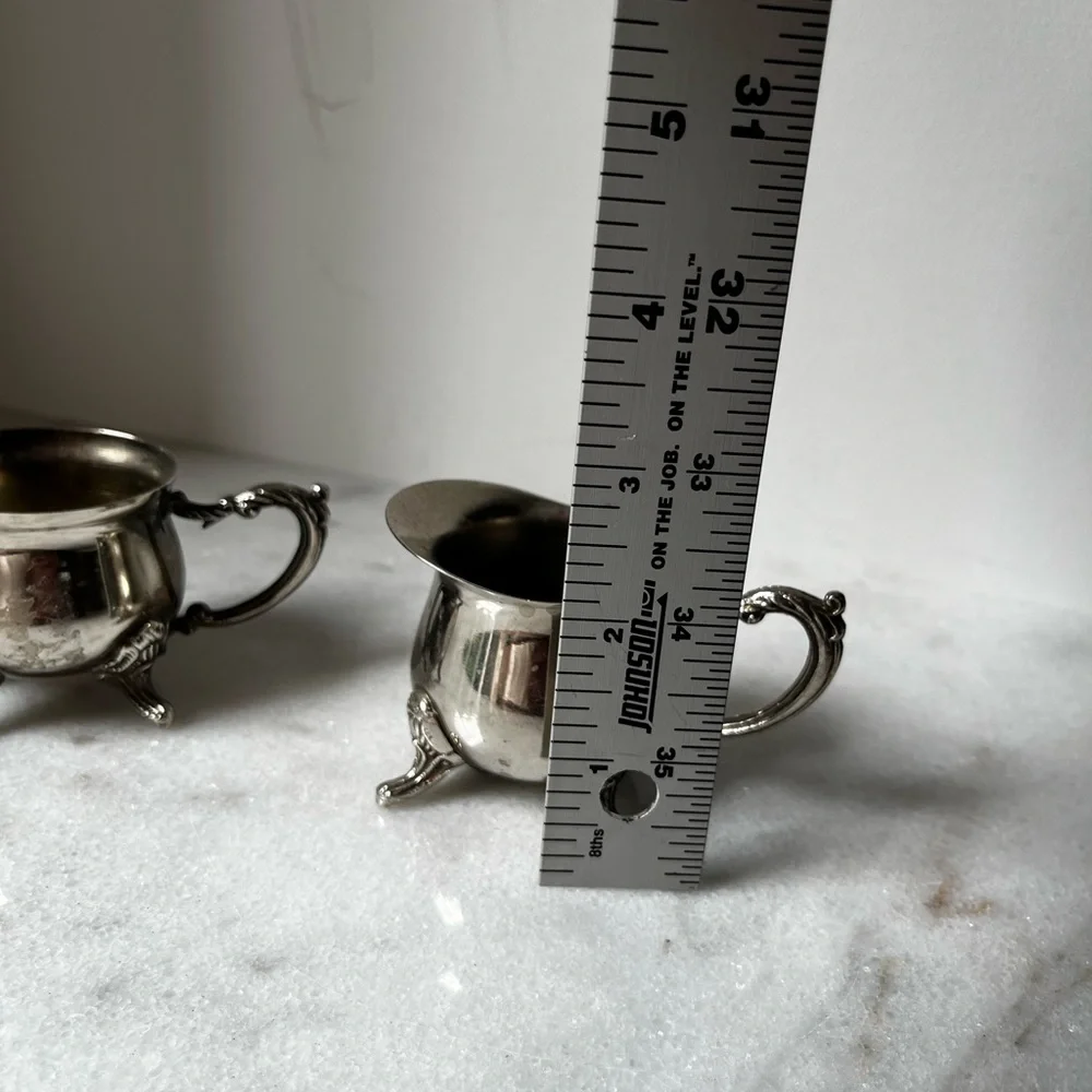 Vintage Silver Creamer and Sugar Set